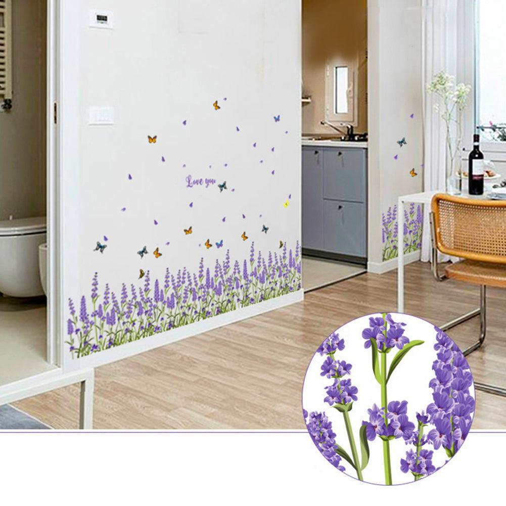 Lisslune | Lavender Butterfly PVC Wall Art Sticker for Elegant Home Decor