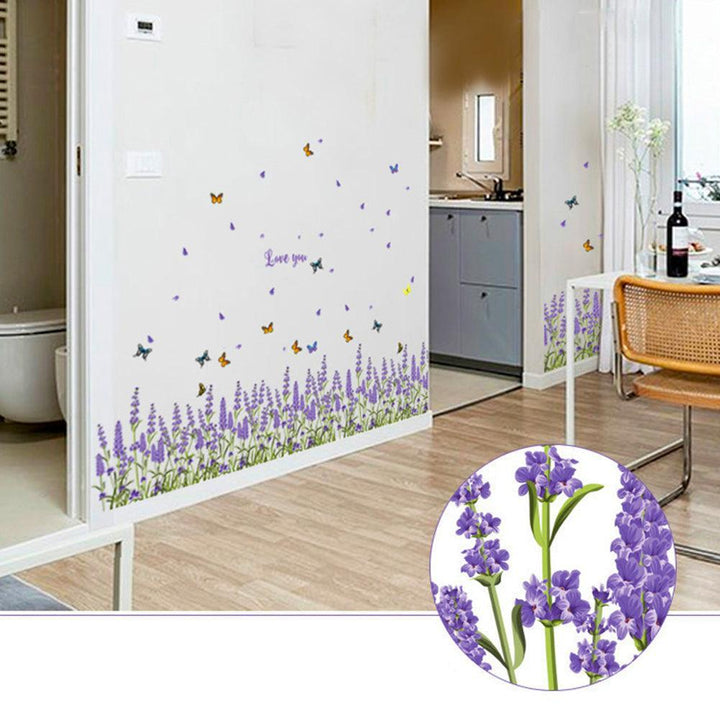 Lisslune | Lavender Butterfly PVC Wall Art Sticker for Elegant Home Decor