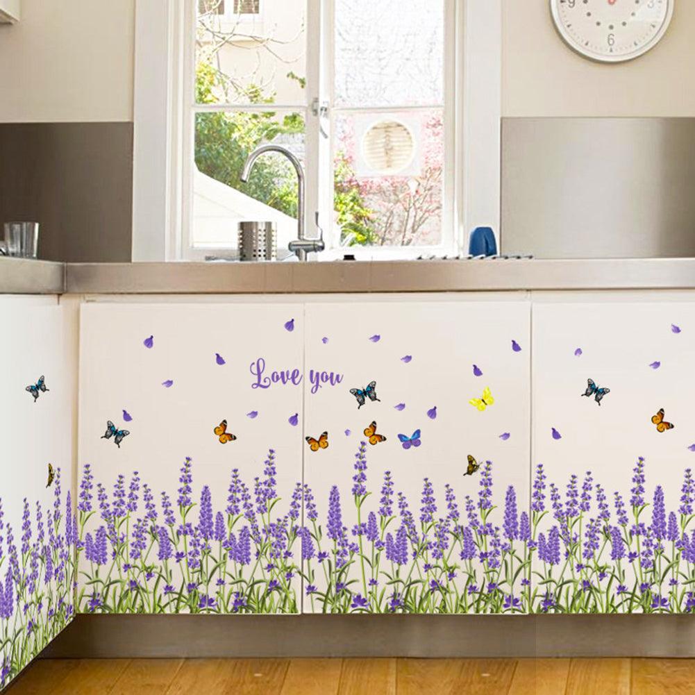 Lisslune | Lavender Butterfly PVC Wall Art Sticker for Elegant Home Decor