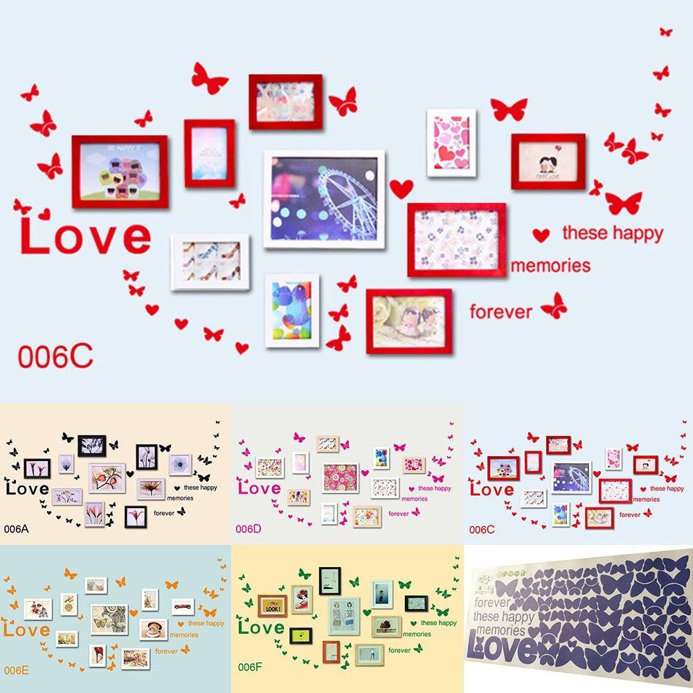 Lisslune | Charming Butterfly and Heart PVC Wall Sticker Set for Pleasant Home Decor