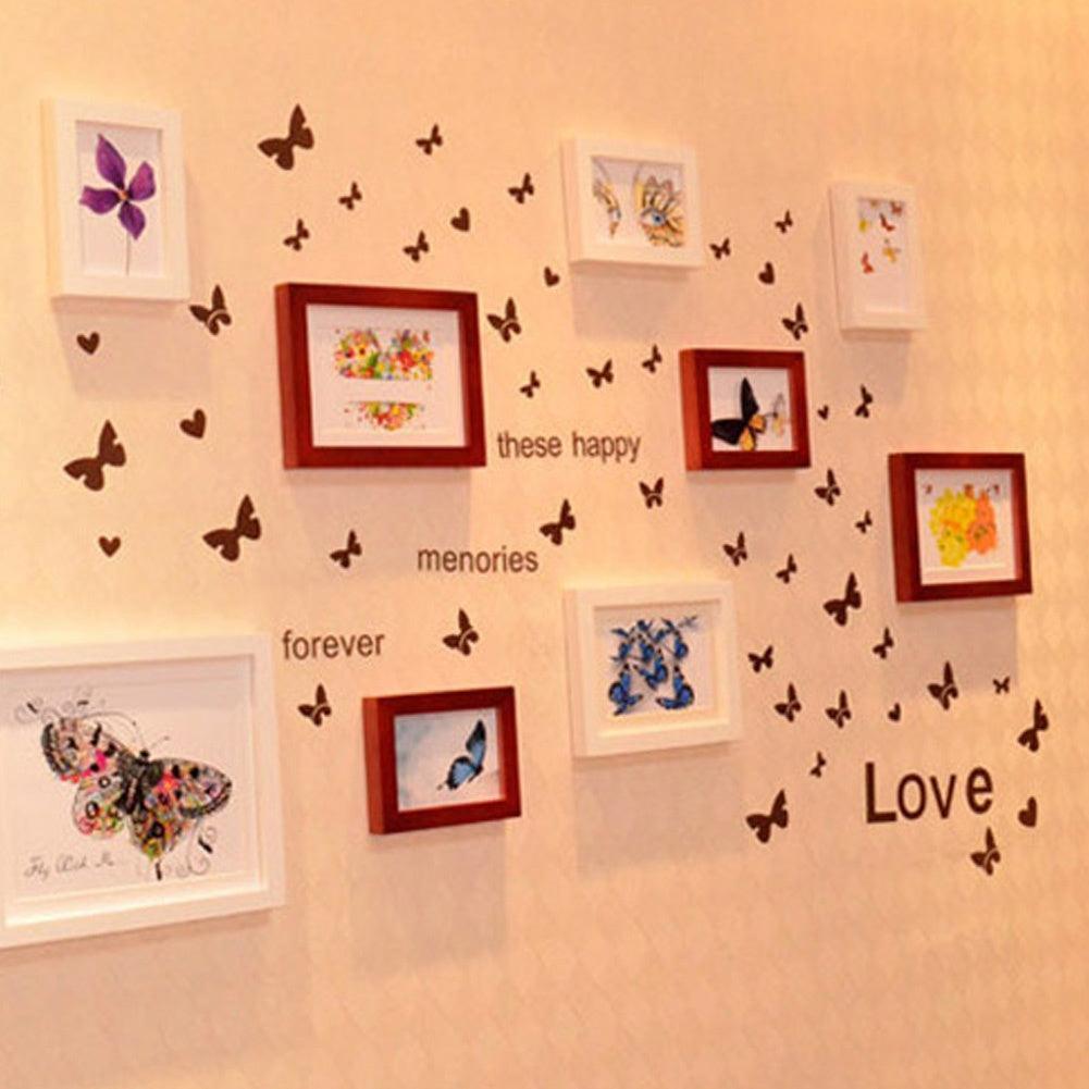 Lisslune | Charming Butterfly and Heart PVC Wall Sticker Set for Pleasant Home Decor