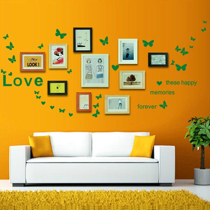 Lisslune | Charming Butterfly and Heart PVC Wall Sticker Set for Pleasant Home Decor