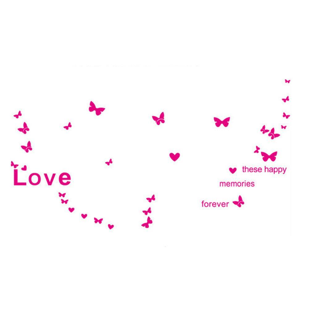 Lisslune | Charming Butterfly and Heart PVC Wall Sticker Set for Pleasant Home Decor