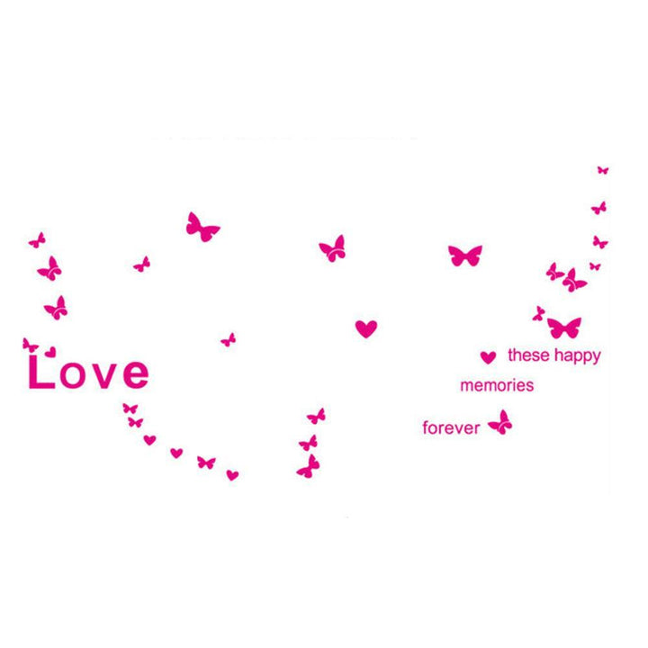 Lisslune | Charming Butterfly and Heart PVC Wall Sticker Set for Pleasant Home Decor