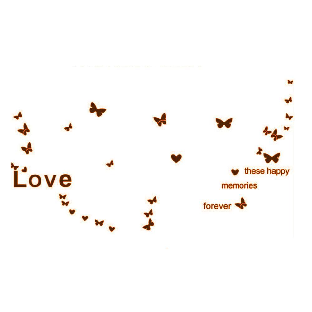 Lisslune | Charming Butterfly and Heart PVC Wall Sticker Set for Pleasant Home Decor