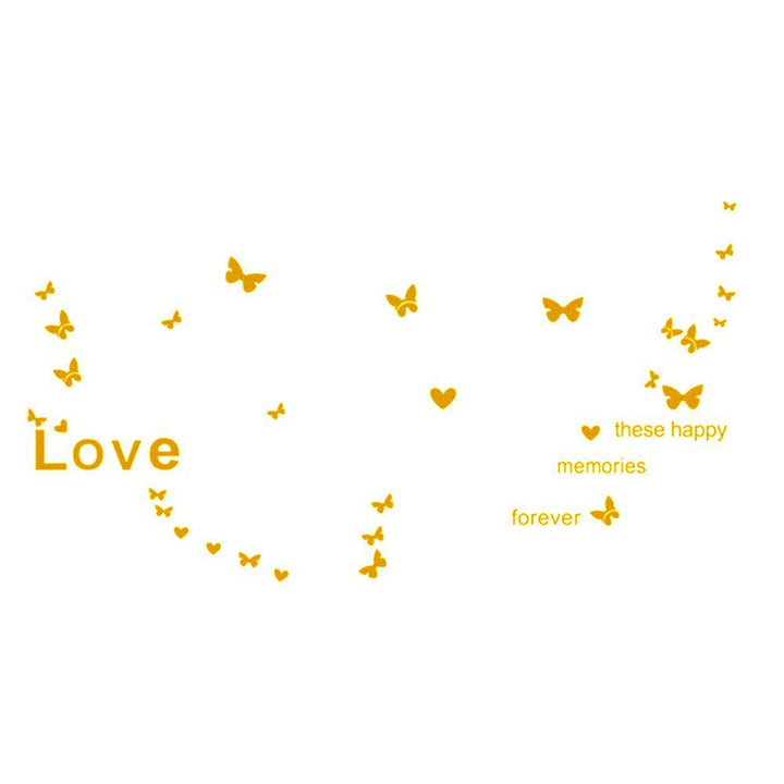 Lisslune | Charming Butterfly and Heart PVC Wall Sticker Set for Pleasant Home Decor