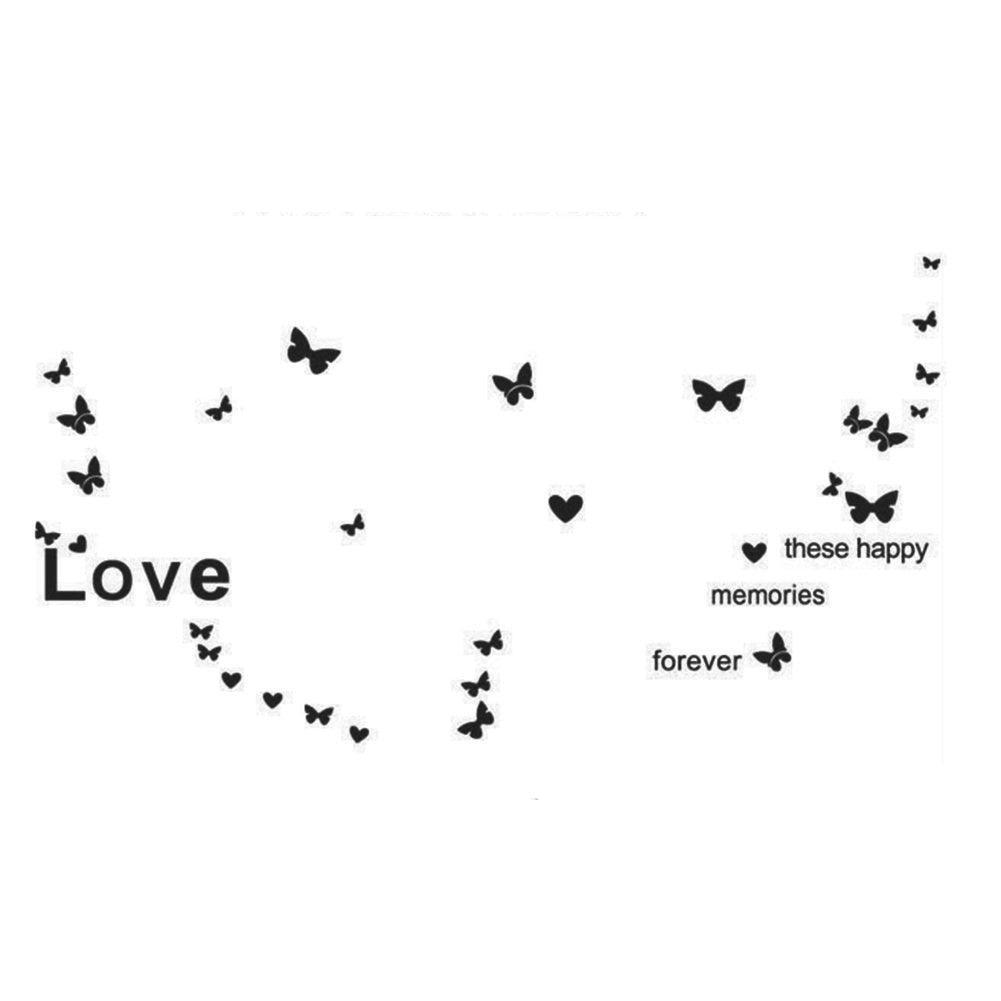 Lisslune | Charming Butterfly and Heart PVC Wall Sticker Set for Pleasant Home Decor
