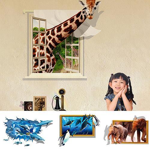 Lisslune | Playful 3D Animal Wall Stickers - Fun and Removable Home Decor