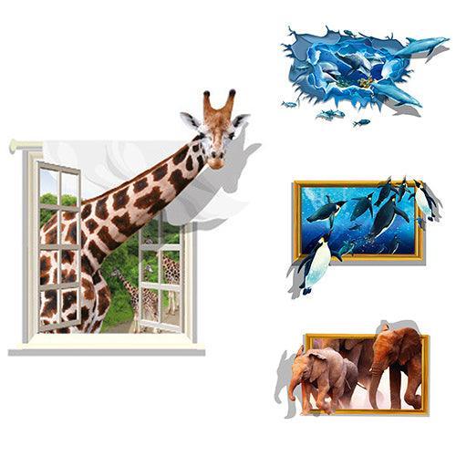 Lisslune | Playful 3D Animal Wall Stickers - Fun and Removable Home Decor
