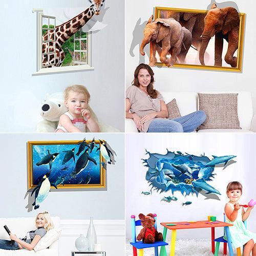 Lisslune | Playful 3D Animal Wall Stickers - Fun and Removable Home Decor