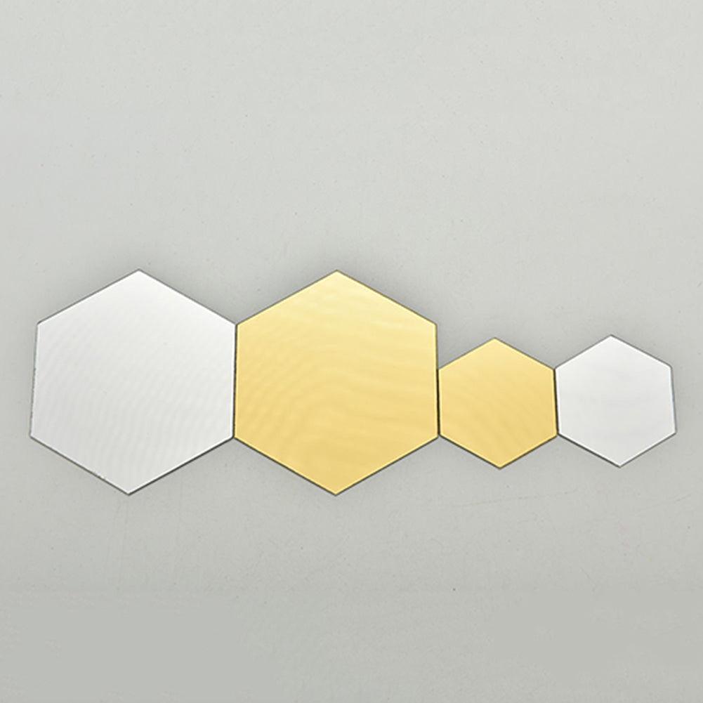 Lisslune | Modern hexagonal acrylic mirror wall stickers for chic home decoration