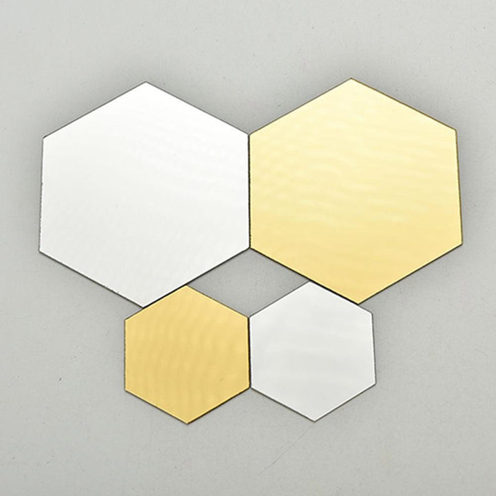 Lisslune | Modern hexagonal acrylic mirror wall stickers for chic home decoration