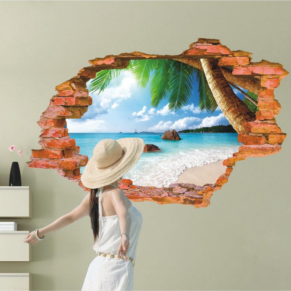 Lisslune | Soothing Ocean Waves 3D Wall Art Stickers for Calm Interior Design