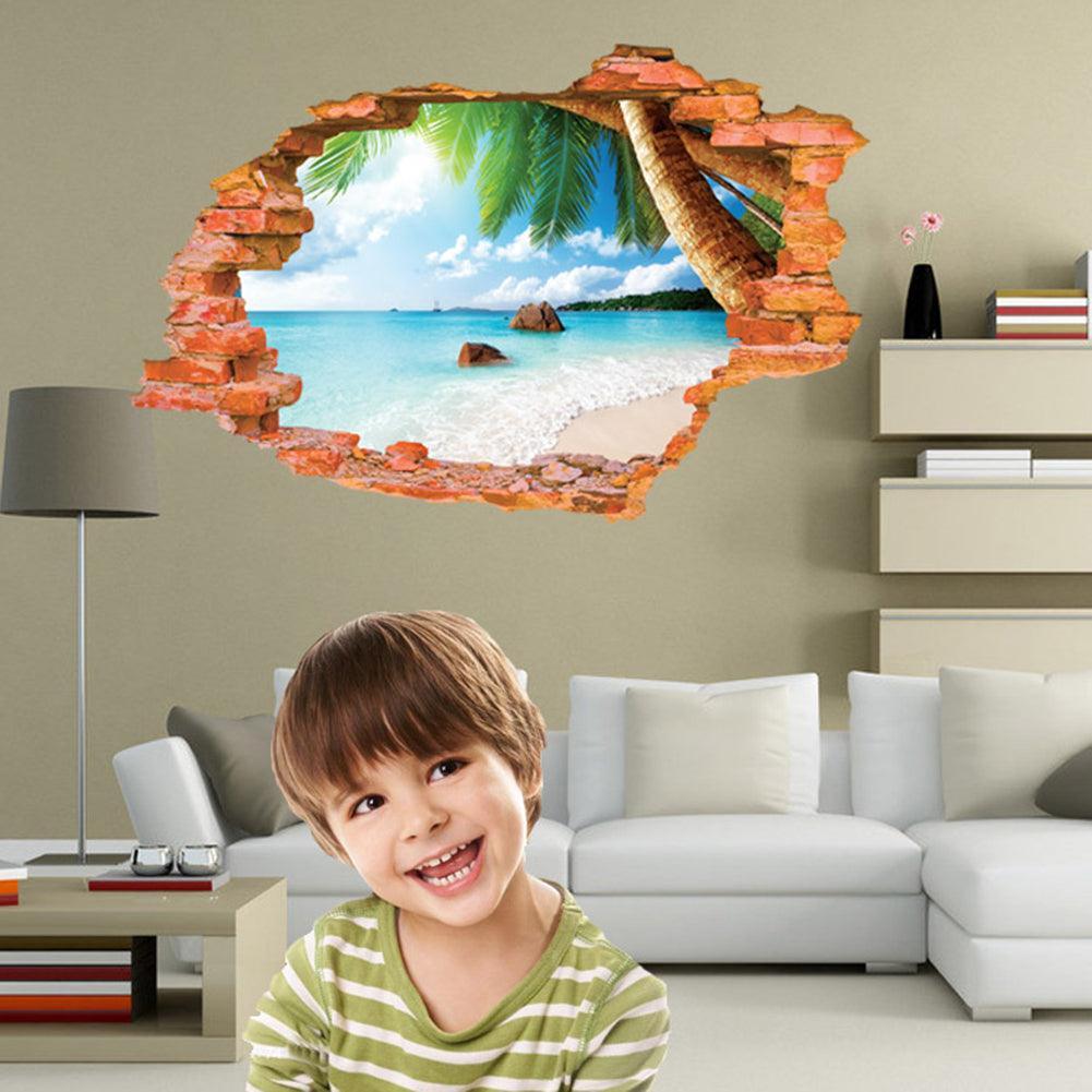 Lisslune | Soothing Ocean Waves 3D Wall Art Stickers for Calm Interior Design