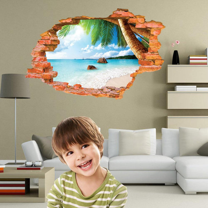Lisslune | Soothing Ocean Waves 3D Wall Art Stickers for Calm Interior Design