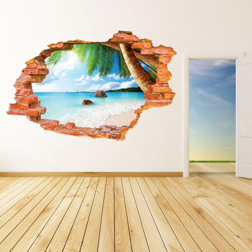 Lisslune | Soothing Ocean Waves 3D Wall Art Stickers for Calm Interior Design