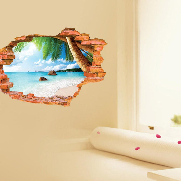 Lisslune | Soothing Ocean Waves 3D Wall Art Stickers for Calm Interior Design
