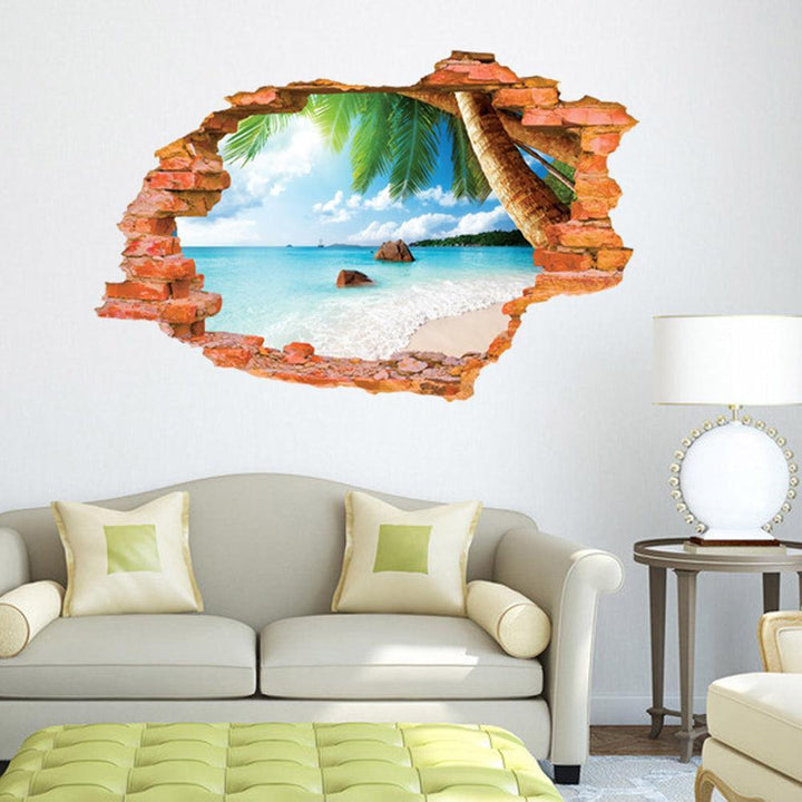 Lisslune | Soothing Ocean Waves 3D Wall Art Stickers for Calm Interior Design