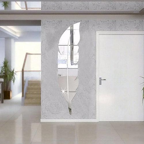 Lisslune | Elegant Feather 3D Mirror Wall Sticker - Transform Your Home Decor