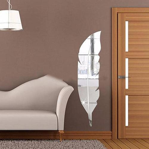 Lisslune | Elegant Feather 3D Mirror Wall Sticker - Transform Your Home Decor