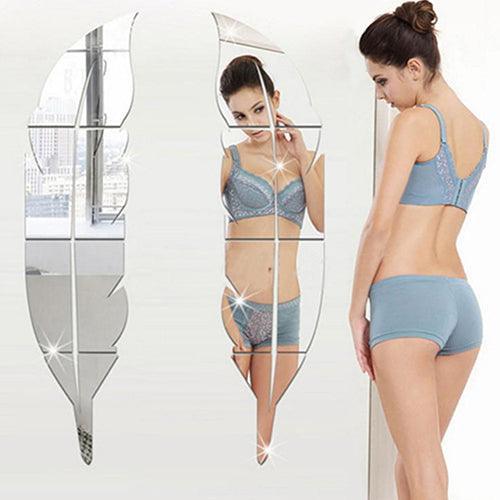 Lisslune | Elegant Feather 3D Mirror Wall Sticker - Transform Your Home Decor