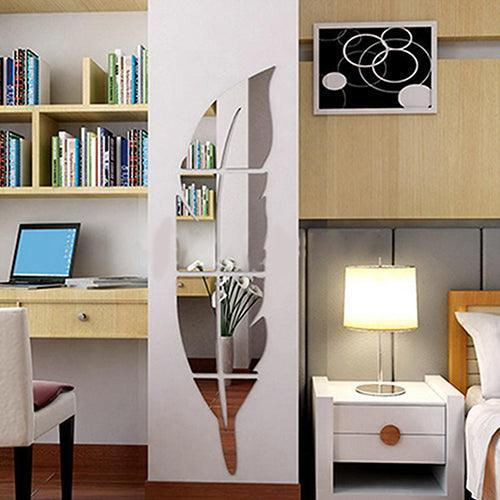 Lisslune | Elegant Feather 3D Mirror Wall Sticker - Transform Your Home Decor