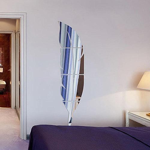 Lisslune | Elegant Feather 3D Mirror Wall Sticker - Transform Your Home Decor