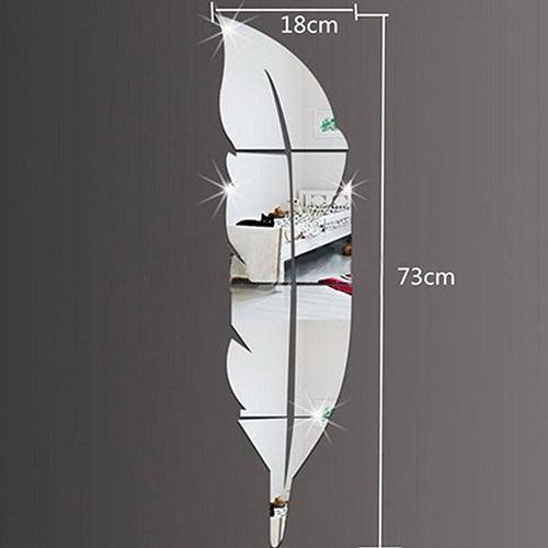 Lisslune | Elegant Feather 3D Mirror Wall Sticker - Transform Your Home Decor