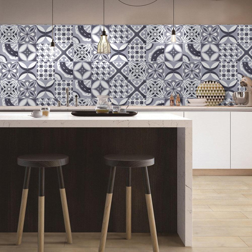 Lisslune | Mediterranean Flower Waterproof Wall Art Decals for Kitchen and Bathroom