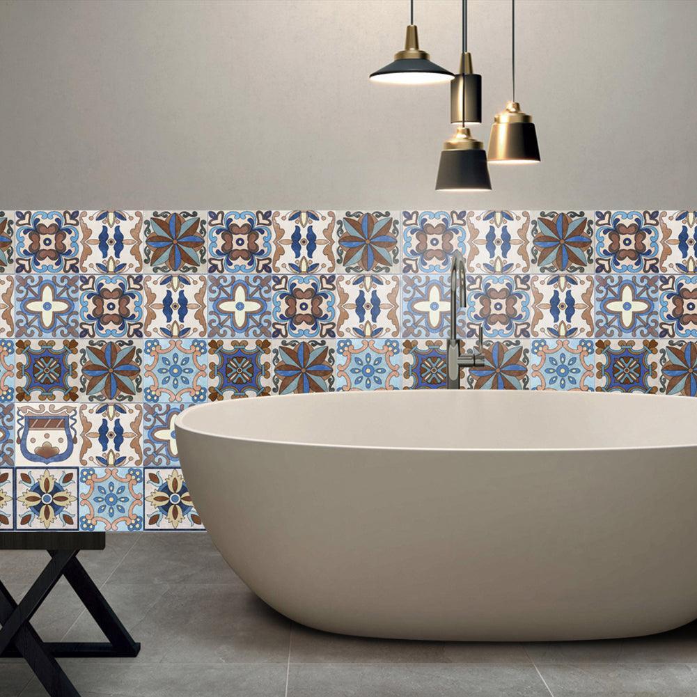 Lisslune | Mediterranean Flower Waterproof Wall Art Decals for Kitchen and Bathroom