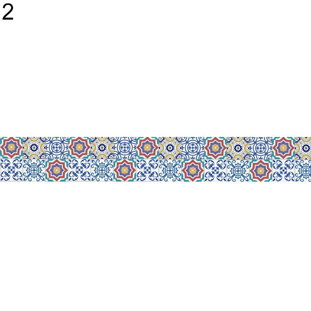 Lisslune | Mediterranean Flower Waterproof Wall Art Decals for Kitchen and Bathroom