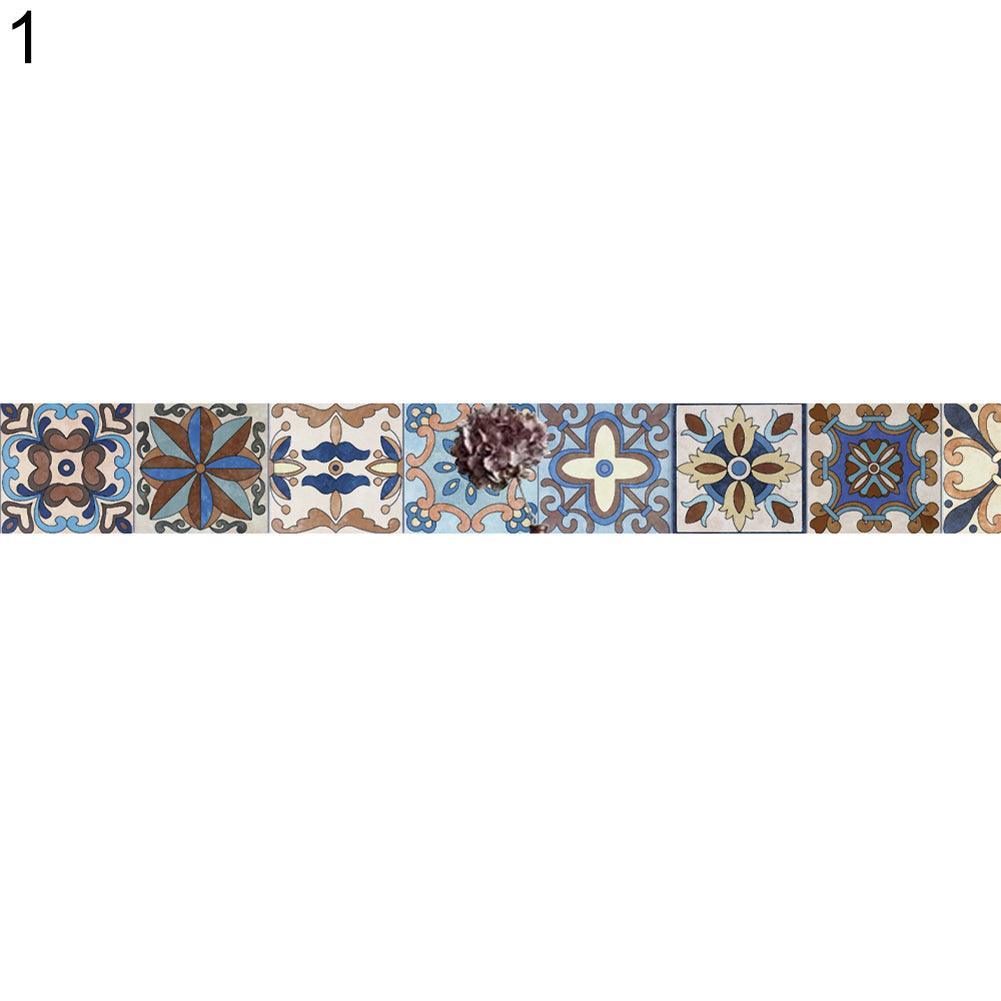 Lisslune | Mediterranean Flower Waterproof Wall Art Decals for Kitchen and Bathroom