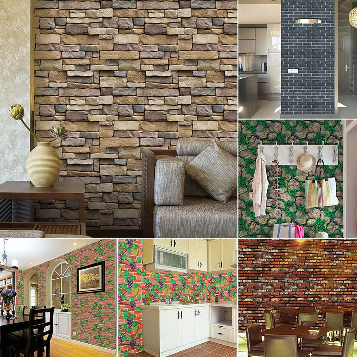Lisslune | Contemporary PVC Brick Pattern Wall Decal for Stylish Kitchen and Bathroom Makeovers