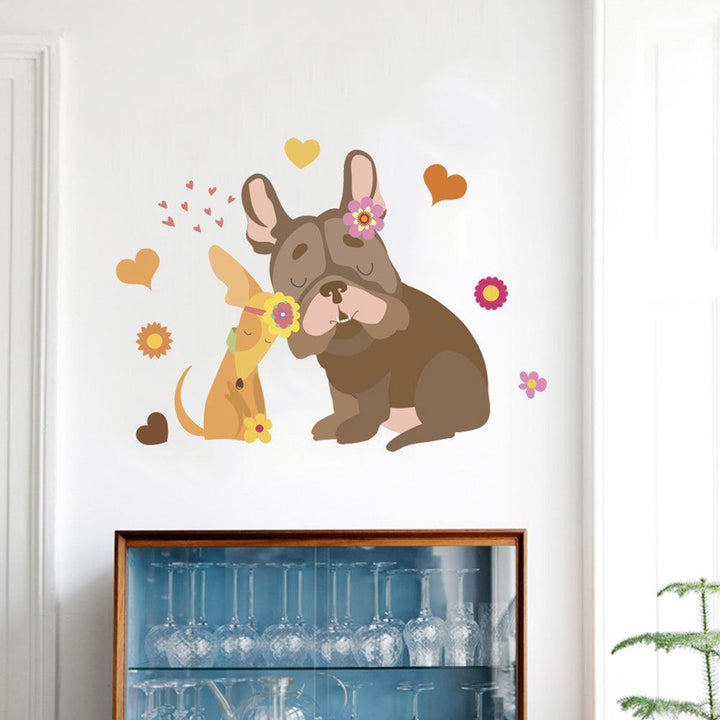 Lisslune | Charming Cartoon Dog Flower Wall Stickers for Cozy Room Transformations