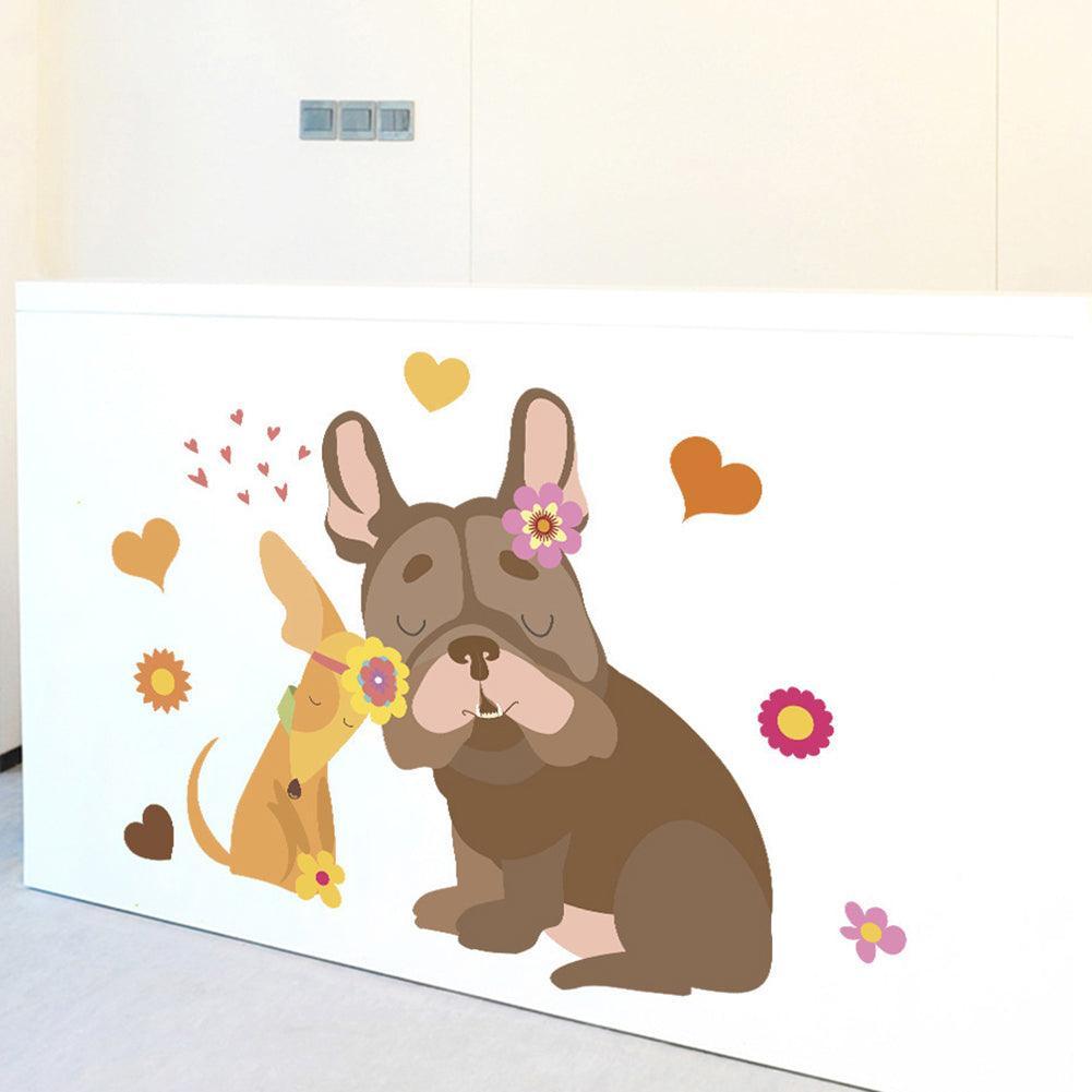 Lisslune | Charming Cartoon Dog Flower Wall Stickers for Cozy Room Transformations