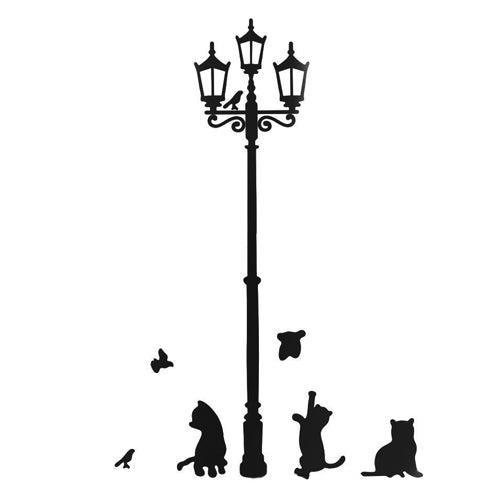 Lisslune | Charming Cat and Lantern Peel-and-Stick Wall Art for the Enchanted Rooms of Children
