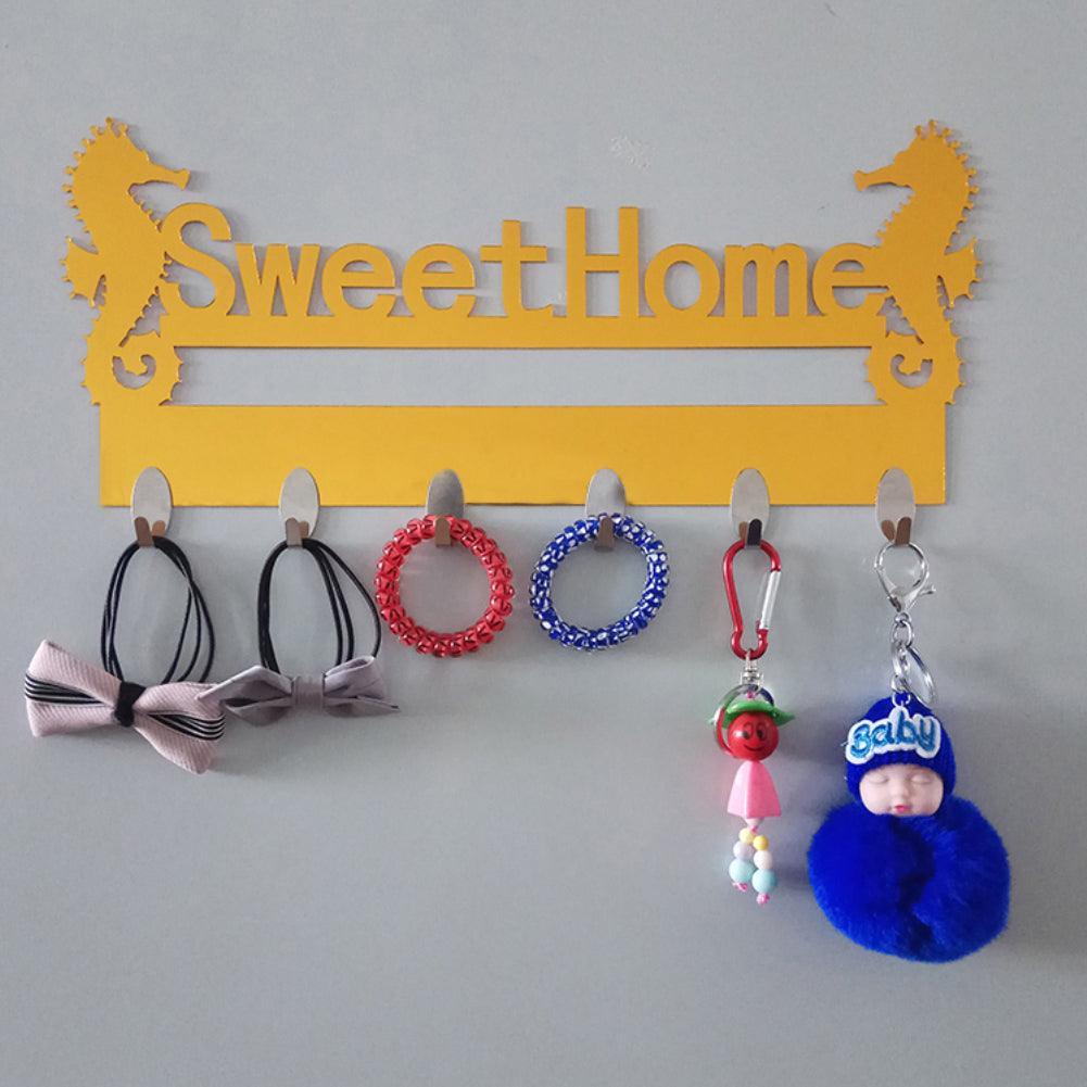 Lisslune | Seaside Serenity Adhesive Hook Shelf with Nautical Seahorse Pattern