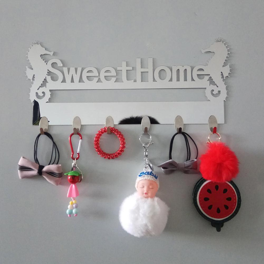 Lisslune | Seaside Serenity Adhesive Hook Shelf with Nautical Seahorse Pattern