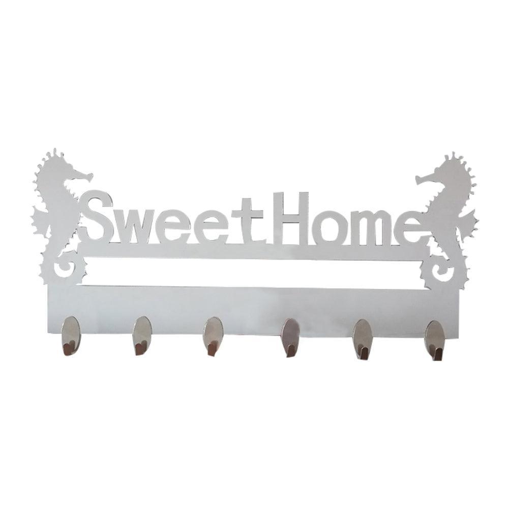 Lisslune | Seaside Serenity Adhesive Hook Shelf with Nautical Seahorse Pattern