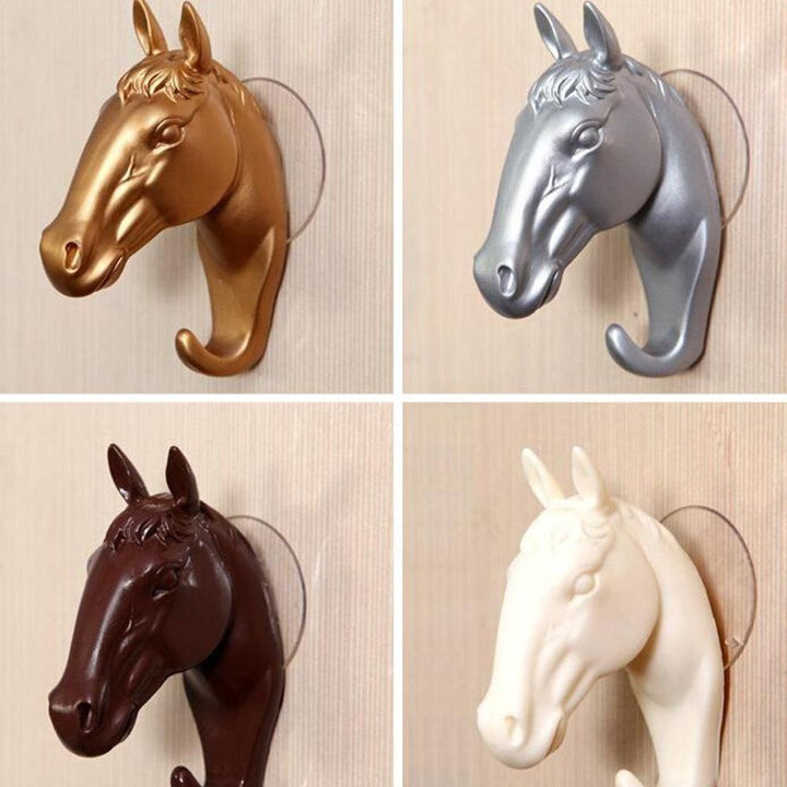 Lisslune | Contemporary Horse Head Wall Hook with Simple Suction Cup Mounting - Stylish and Functional