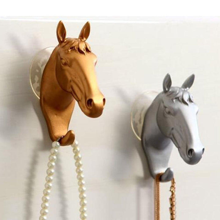 Lisslune | Contemporary Horse Head Wall Hook with Simple Suction Cup Mounting - Stylish and Functional