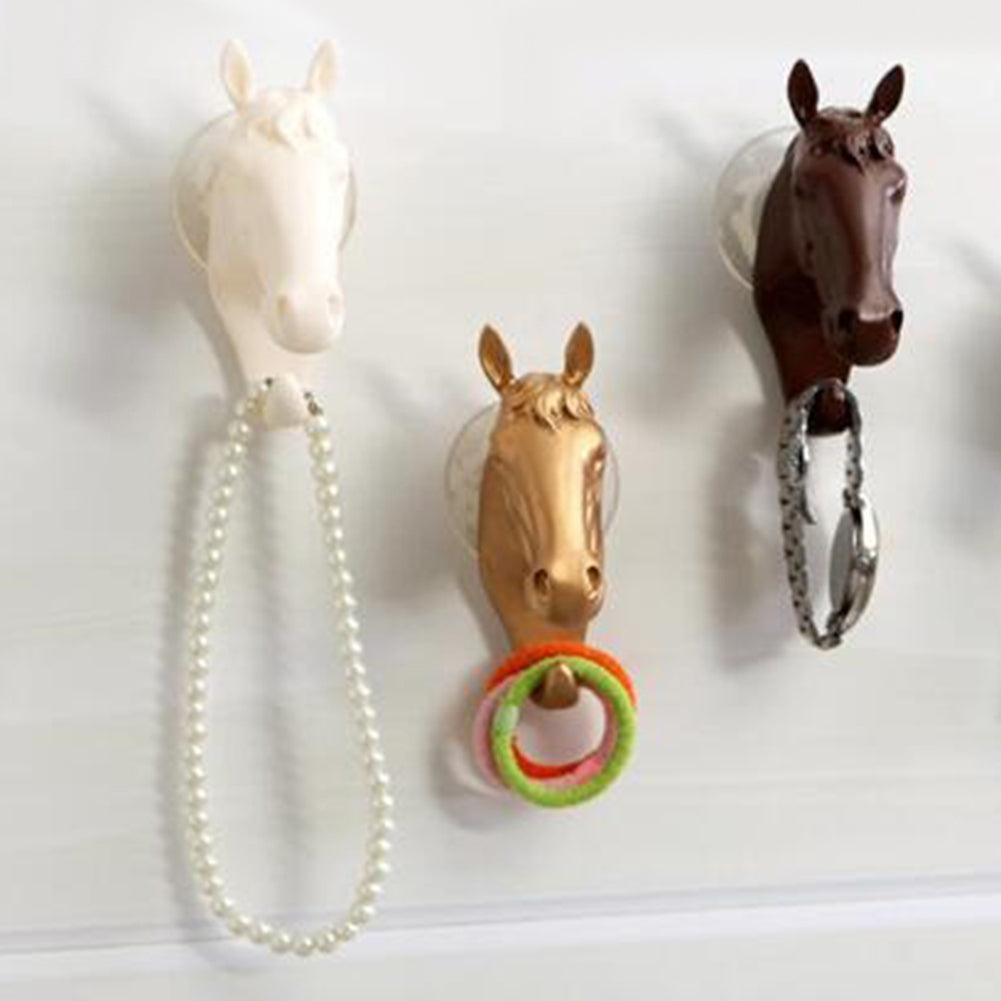 Lisslune | Contemporary Horse Head Wall Hook with Simple Suction Cup Mounting - Stylish and Functional