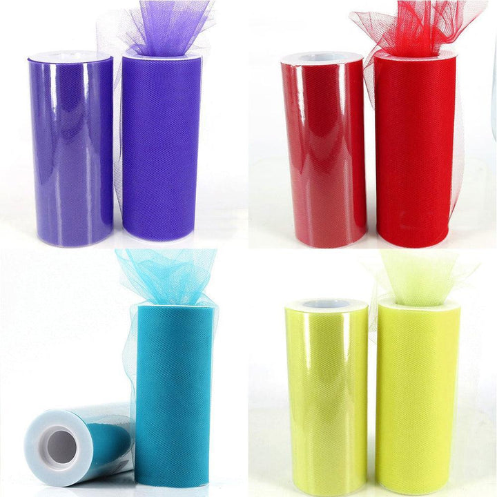 Lisslune | Luxurious Nylon Tulle Mesh Fabric Roll - Ideal for Weddings and Crafts - 6" x 25 Yards
