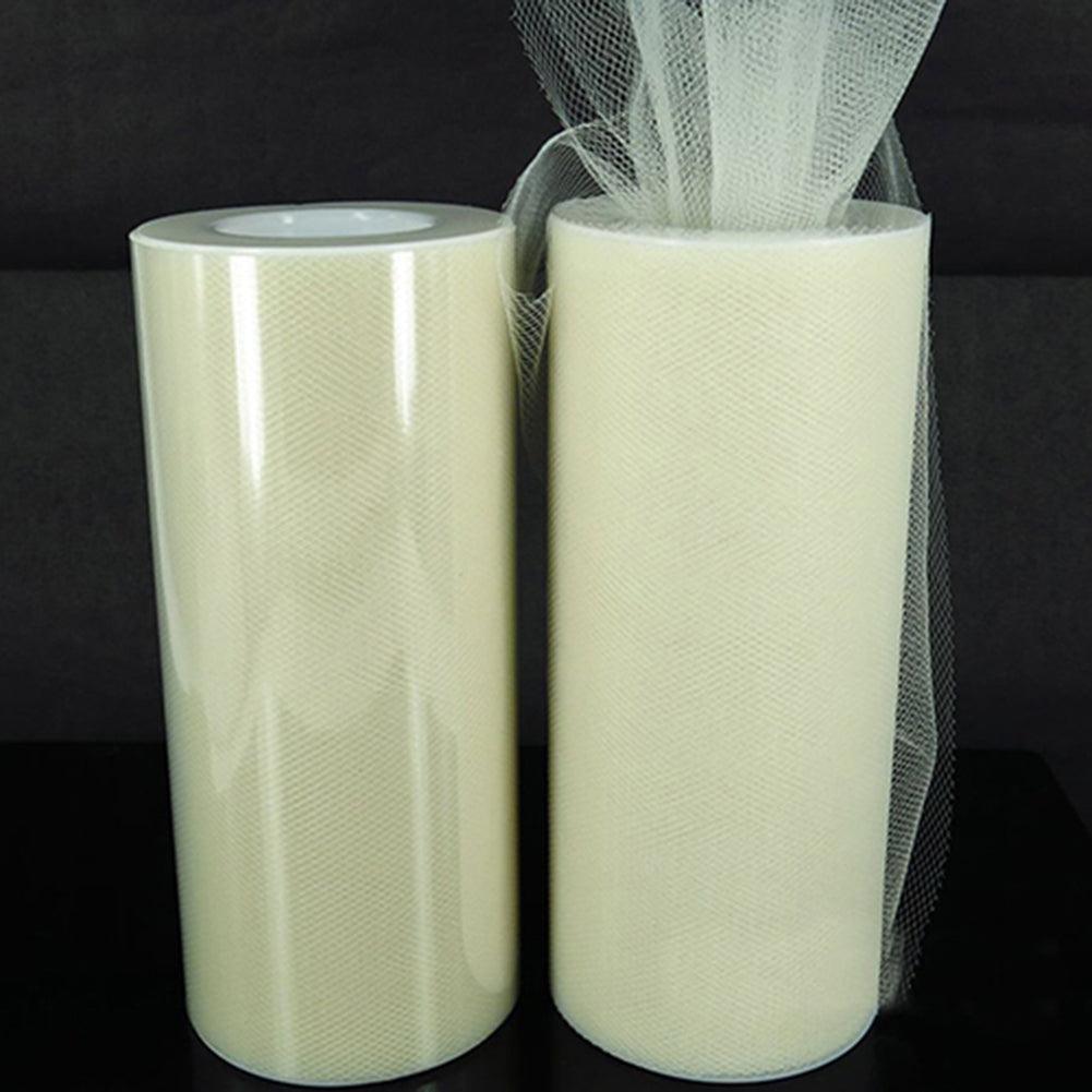 Lisslune | Luxurious Nylon Tulle Mesh Fabric Roll - Ideal for Weddings and Crafts - 6" x 25 Yards
