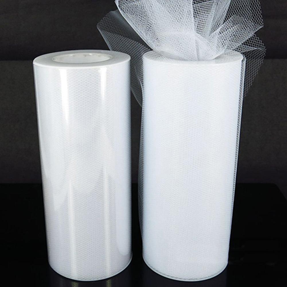 Lisslune | Luxurious Nylon Tulle Mesh Fabric Roll - Ideal for Weddings and Crafts - 6" x 25 Yards