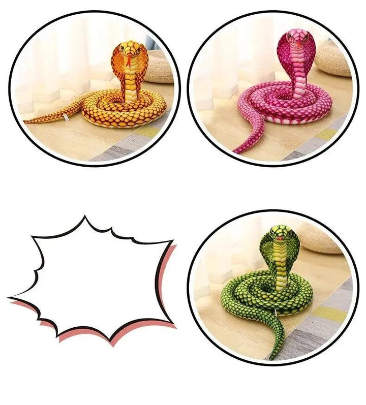 Lisslune | Realistic Cobra Snake Plush Toy - Versatile Educational Cuddly Toy for Home Decor and Play