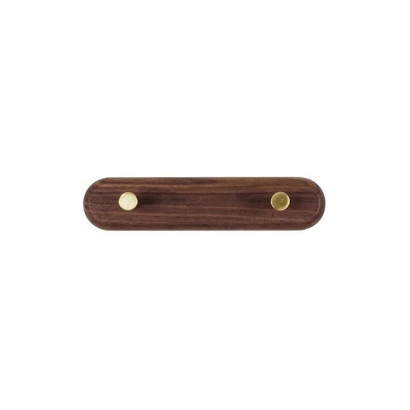 Lisslune | WandHout – Minimalistic wooden wall coat rack with brass hooks