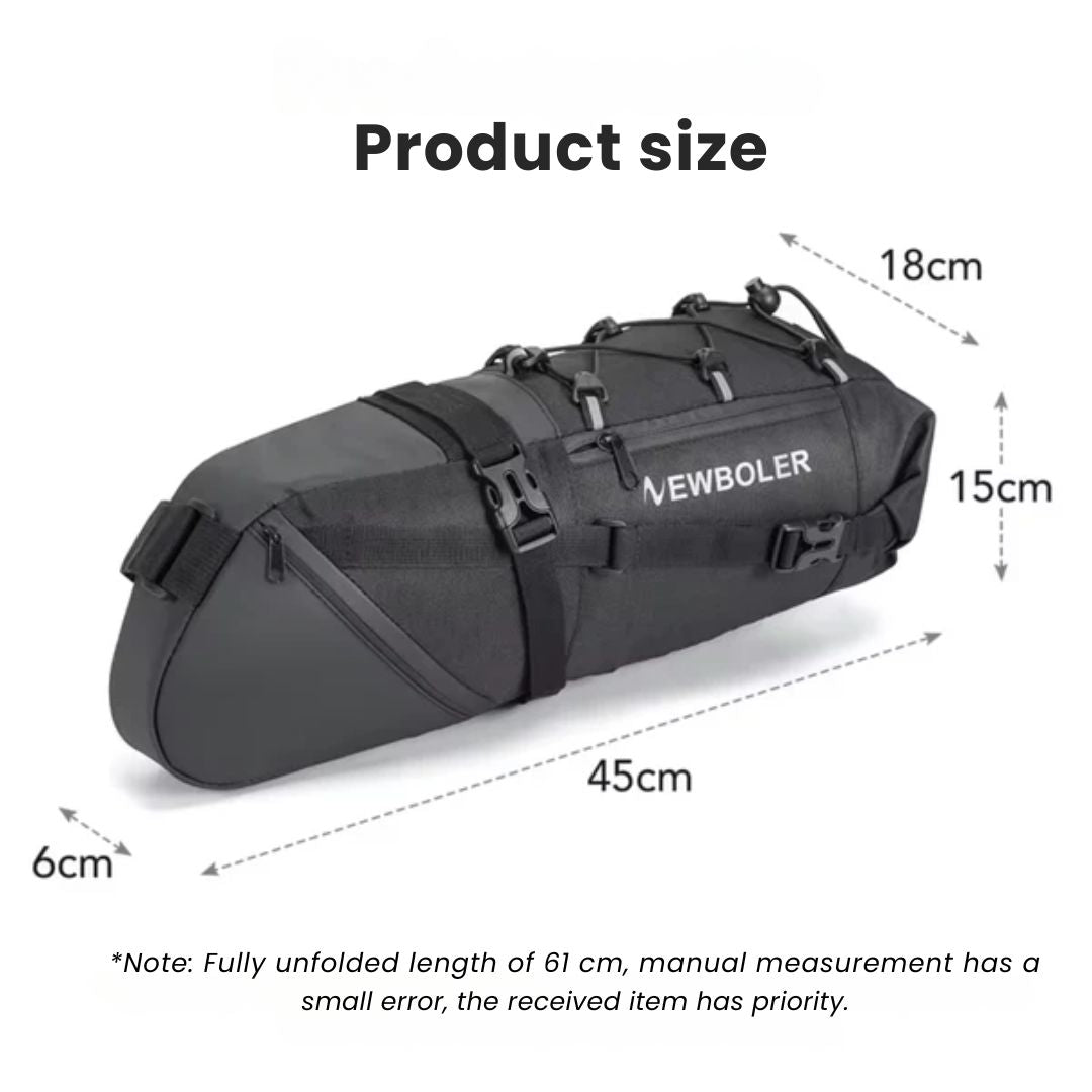 Lisslune | Waterproof Bike Saddle Bag – 10L Capacity, Lightweight & Durable Cycling Seat Pack