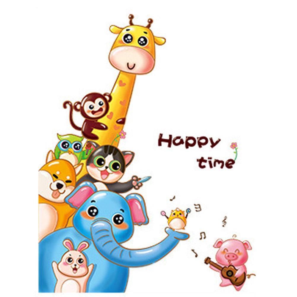 Lisslune | Safari Adventure Cartoon Animal Wall Stickers for Children's Room Decor