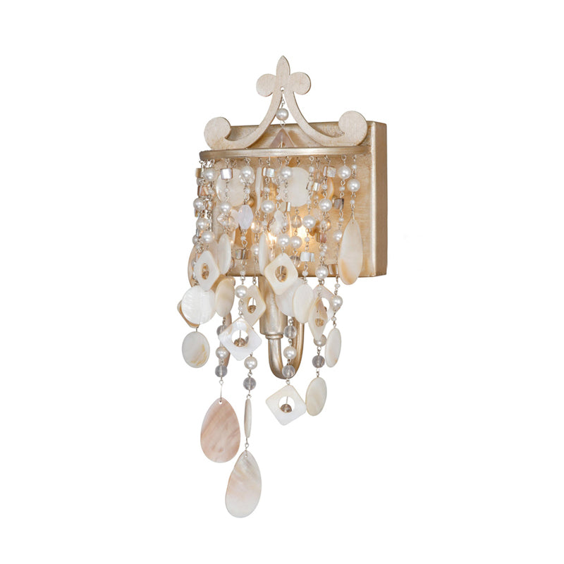 Lisslune | Linear Wall Mount Light Modern Style Shell and Crystal 1/3-Light Wall Light with Pearl Decoration in Gold